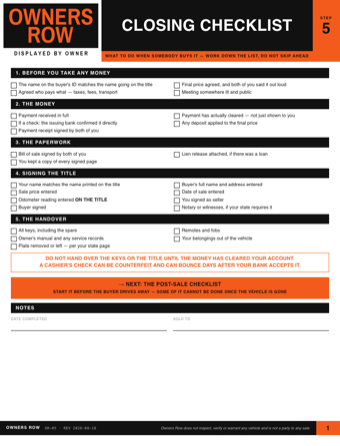 The Getting paid safely sheet